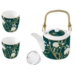 Petit Dejeuner|Royal Peonies>Easy Life Théière avec infuseur et 2 tasses ROYAL PEONIES