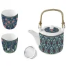 Coffret Cadeau|Petit Dejeuner>Easy Life Théière de 600 ml avec 2 tasses en porcelaine, dans une boîte cadeau MANDALAY